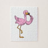 Puzzle Flamant rose avec Lipstick (Vertical)