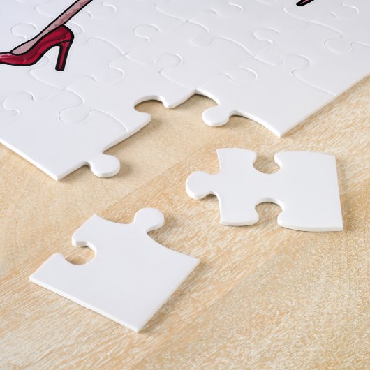 Puzzle Flamant rose avec talons hauts (Côté)