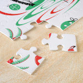 Puzzle Flamant rose de Noël rouge Multi (Côté)