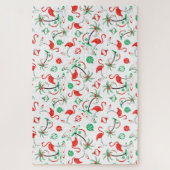 Puzzle Flamant rose de Noël rouge Multi (Vertical)