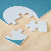 Puzzle Flamant rose d'été | Décoratif Pois Bleu (Côté)