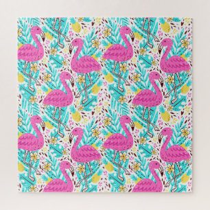 Puzzle Flamant rose d'été tropical : éléments Motifs lumi