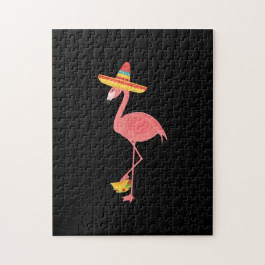Puzzle Flamant rose Drôle Nourriture Mexicaine Taco Lover (Vertical)