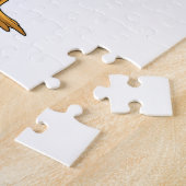 Puzzle Flamant rose en coiffeur avec ciseaux (Côté)