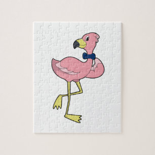 Puzzle Flamant rose en tant que Gentleman avec Cravate