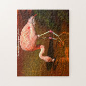 Puzzle Flamant rose Floride. Vœux de Noël (Vertical)