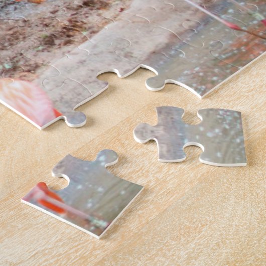 Puzzle Flamant rose Pond Singapour. (Côté)