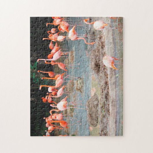 Puzzle Flamant rose Pond Singapour. (Vertical)