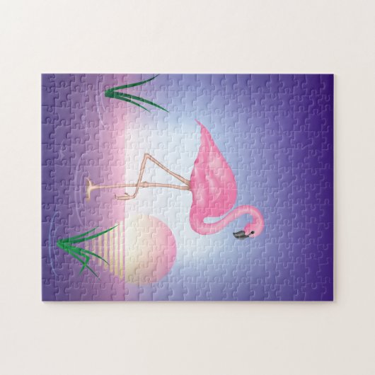 Puzzle Flamant rose rose (Horizontal)