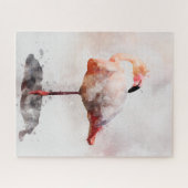 Puzzle Flamant rose rose - Aquarelle - 02 (Horizontal)