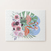 Puzzle Flamant rose rose, oiseau, aquarelle (Horizontal)