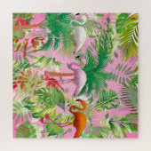 Puzzle Flamants roses en scène tropicale (Horizontal)