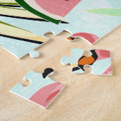 Puzzle Flamants roses et fruits. (Côté)