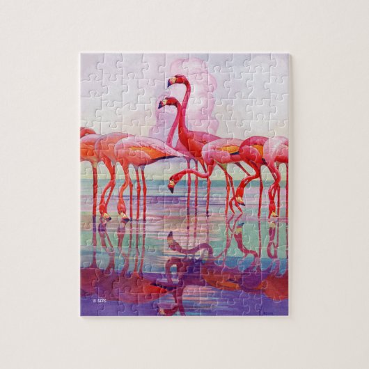 Puzzle Flamants roses roses par Francis Lee Jaques (Vertical)