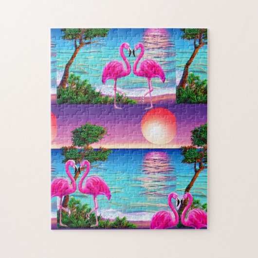 Puzzle Flamants roses Sun (Vertical)