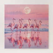 Puzzle Flamants roses Sur une plage rose (Vertical)