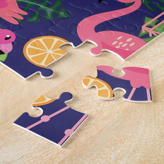 Puzzle Flamants vintages, éléments d'été motif (Côté)