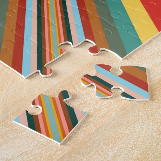 Puzzle Flambée Colorée De Rayures Rétro (Côté)