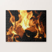 Puzzle Flames on Burning Logs (Horizontal)
