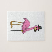 Puzzle Flamingo as Pensioner with Walking stick (Horizontal)