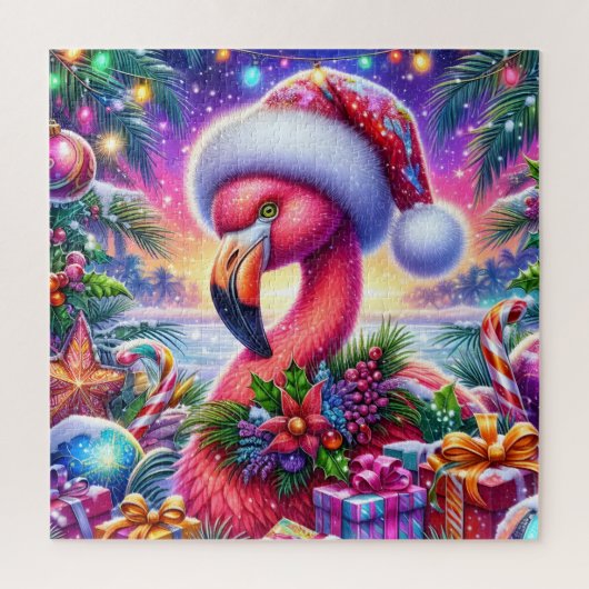 Puzzle Flamingo de Noël (Vertical)