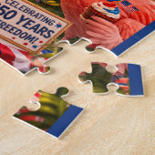 Puzzle Flamingo Happy 250th Birthday America July 4th (Côté)