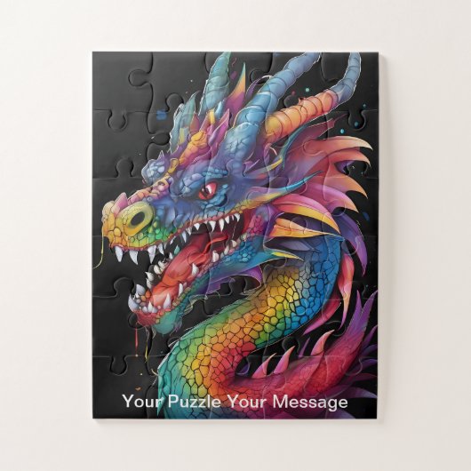 Puzzle Flamme arc-en-ciel : Le Dragon Amical (Vertical)