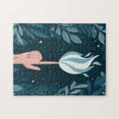 Puzzle Flamme marine bleu nuit magique. Ambiance feu (Horizontal)