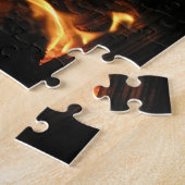 Puzzle Flammes sur des bûches en feu (Côté)