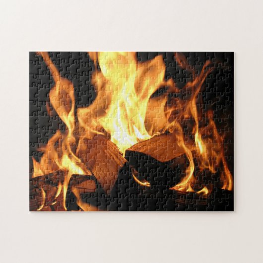 Puzzle Flammes sur des bûches en feu (Horizontal)