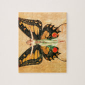 Puzzle Flapper Butterfly Flying Woman Illustration (Vertical)