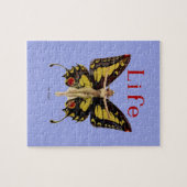 Puzzle Flapper Butterfly Flying Woman Illustration (Horizontal)