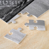 Puzzle Flatiron Building et horloge en noir et blanc (Côté)