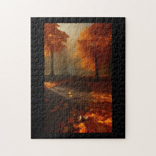 Puzzle Flèche d'automne orange or feuille voie à travers (Vertical)