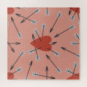 Puzzle Flèches de coeur faites main. (Horizontal)