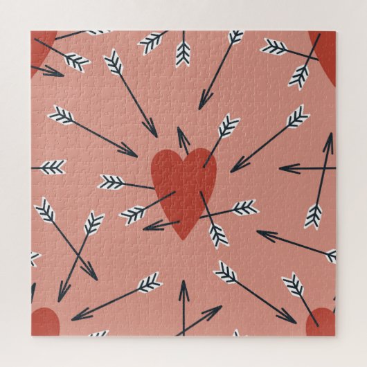 Puzzle Flèches de coeur faites main. (Vertical)