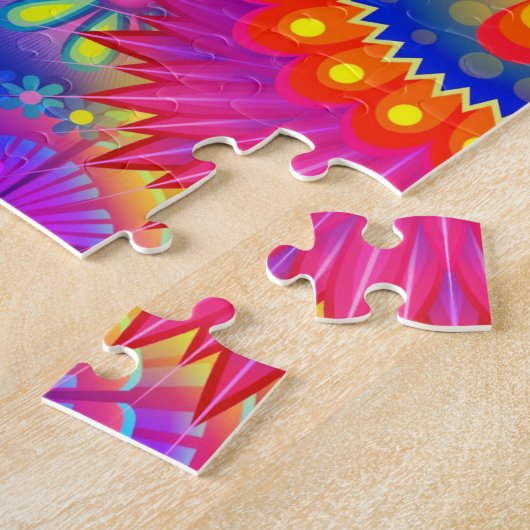 Puzzle Fleur abstraite Boho (Côté)