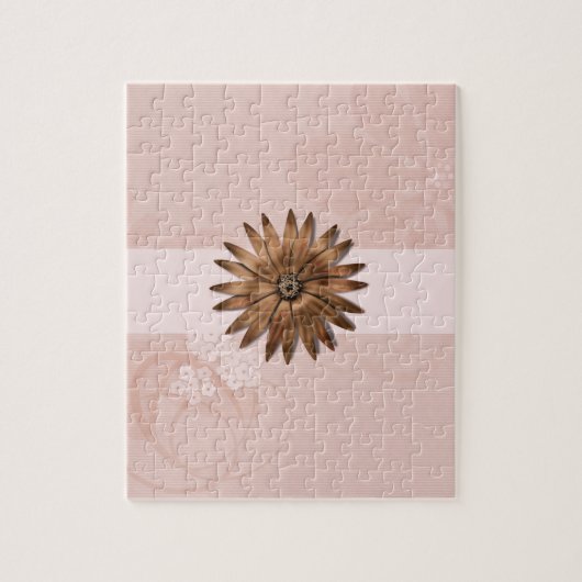 Puzzle Fleur abstraite délicate sur fond rose pâle (Vertical)
