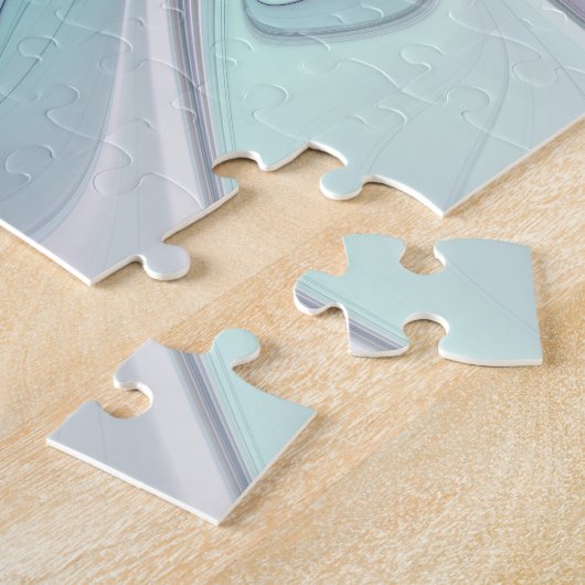 Puzzle Fleur Abstraite Fractale Moderne Avec Bleu (Côté)