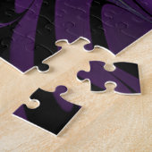 Puzzle Fleur Abstraite Moderne de Fractale de Vert Pourpr (Côté)