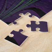 Puzzle Fleur Abstraite Moderne de Fractale Violette Verte (Côté)