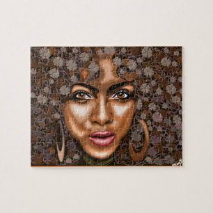 Puzzle Fleur africaine - Jolie femme -
