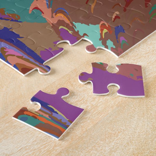 Puzzle Fleur arc-en-ciel marbrée (Côté)