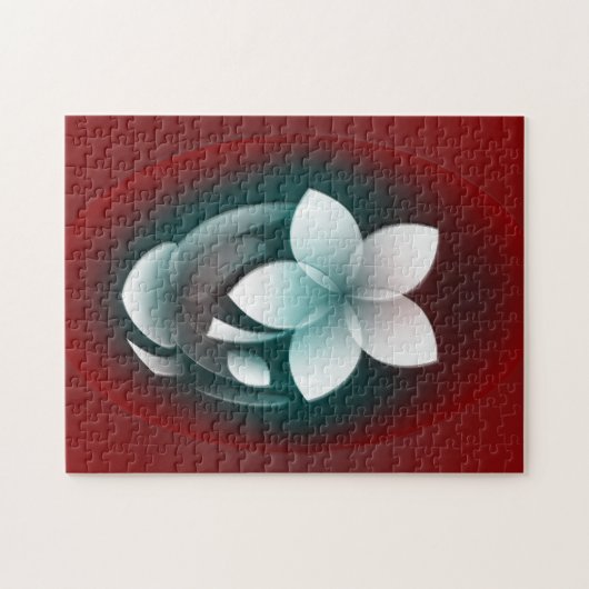 Puzzle Fleur blanche miroir (Horizontal)