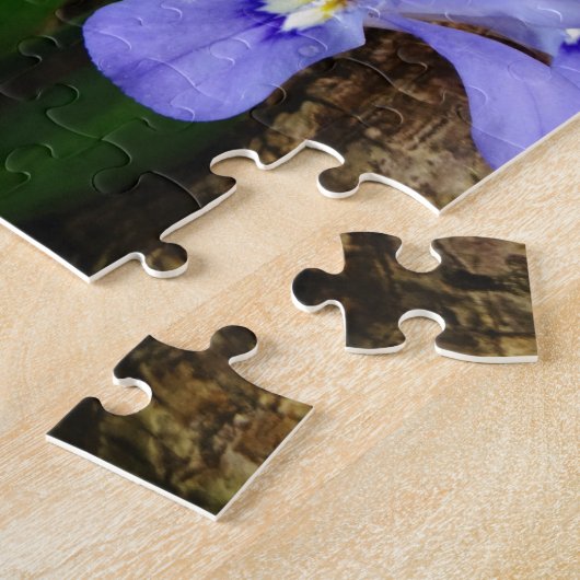 Puzzle Fleur blanche pourpre bleu Iris (Côté)