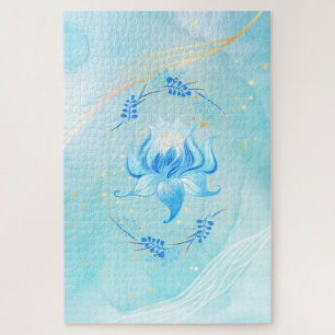 Puzzle Fleur céleste sarcelle – Énergie de lotus calme