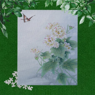 Puzzle Fleur chinoise avec papillon