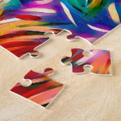 Puzzle Fleur colorée Acrylique Peinture Florale moderne (Côté)