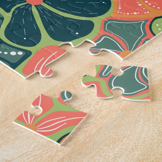 Puzzle Fleur colorée rétro Difficile difficile (Côté)
