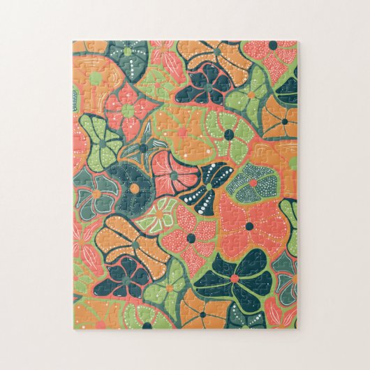 Puzzle Fleur colorée rétro Difficile difficile (Vertical)